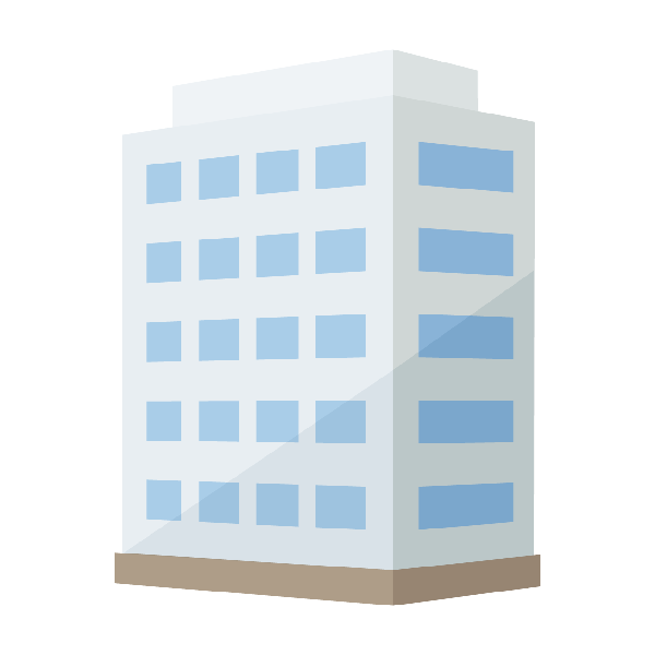 Illustration of a blue office building
